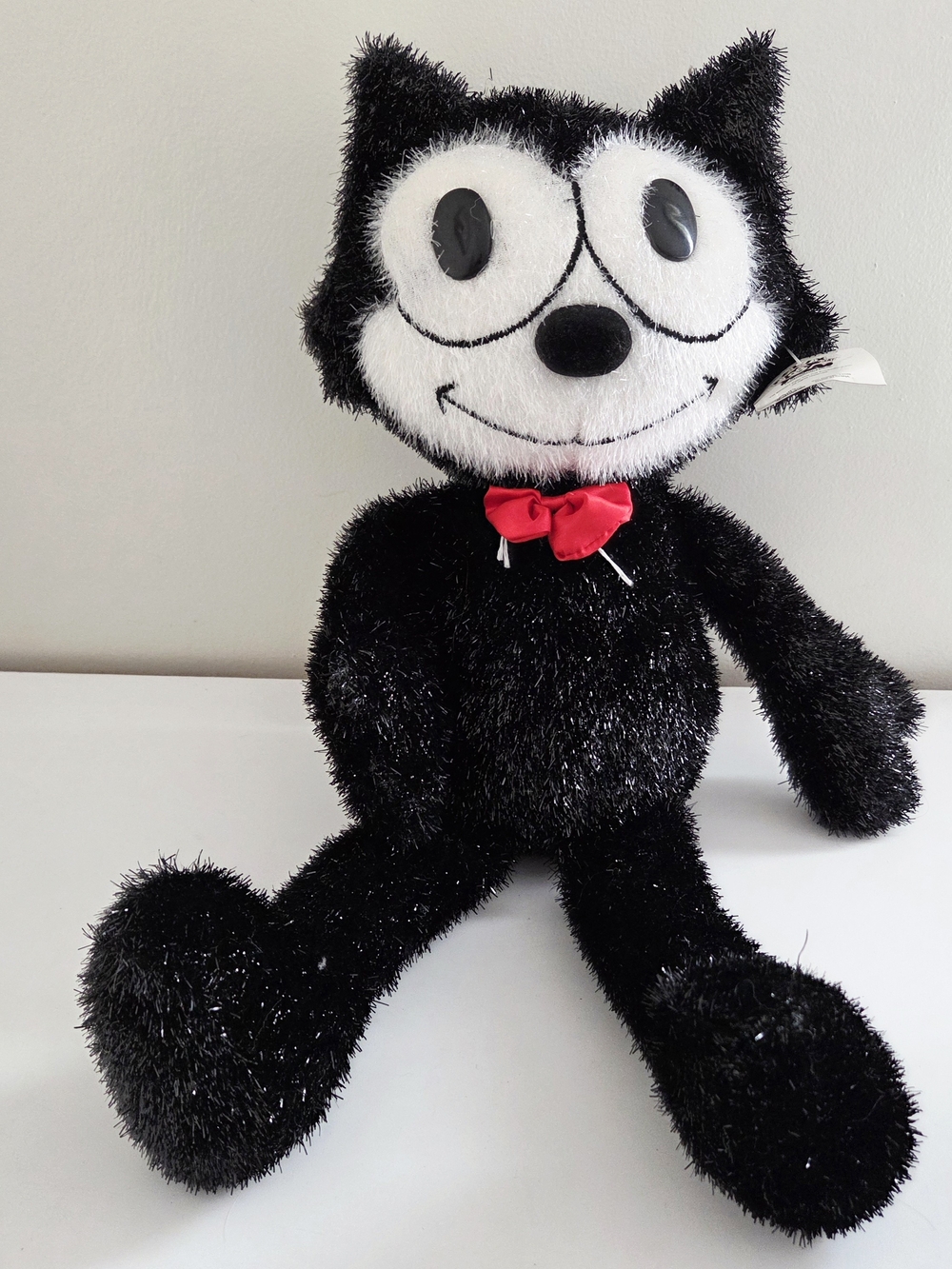 Source Unknown Black Plush Cat with Red Bow - Kids Stuffed Animal
